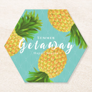 Pineapple Aqua Paper Coaster