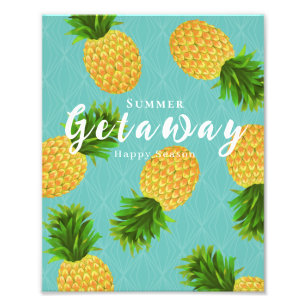 Pineapple Aqua Photo Print