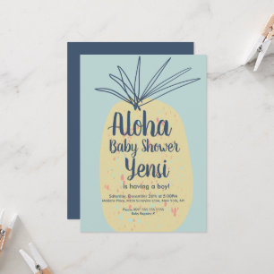 Pineapple Art Baby Shower Tropical Summer Aloha