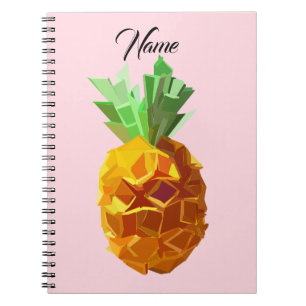 Pineapple Art Custom Name Notebook