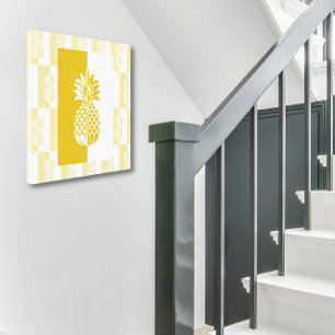 Pineapple Art Modern Gold and White Canvas Print