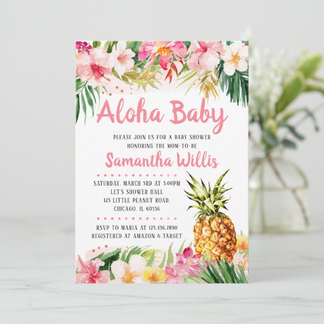 Pineapple Baby Shower Invitation (Standing Front)