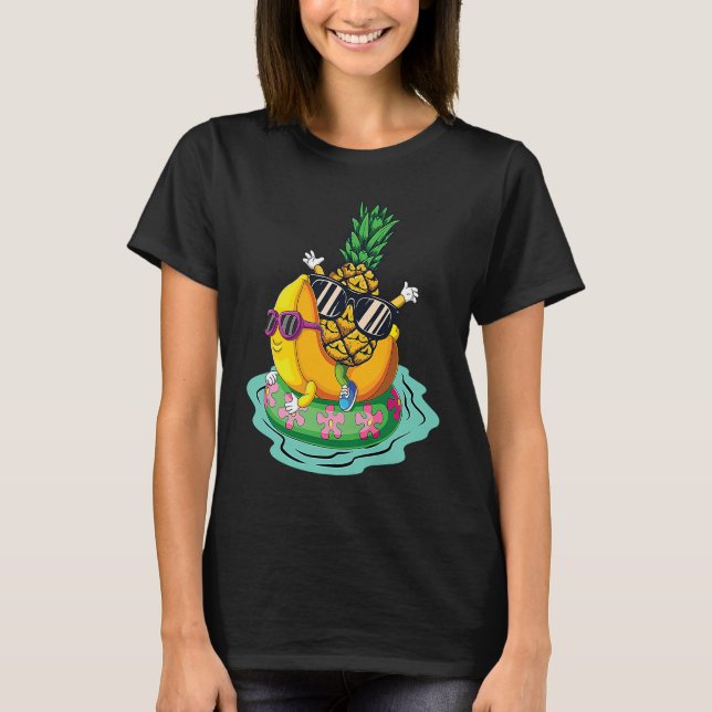 Pineapple Banana Chill Summer Vacation Relax Tropi T-Shirt (Front)