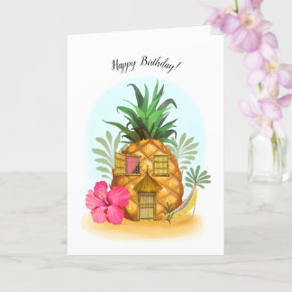 Pineapple Beach House Birthday Card
