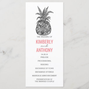 Pineapple Beach Wedding Programs Programme