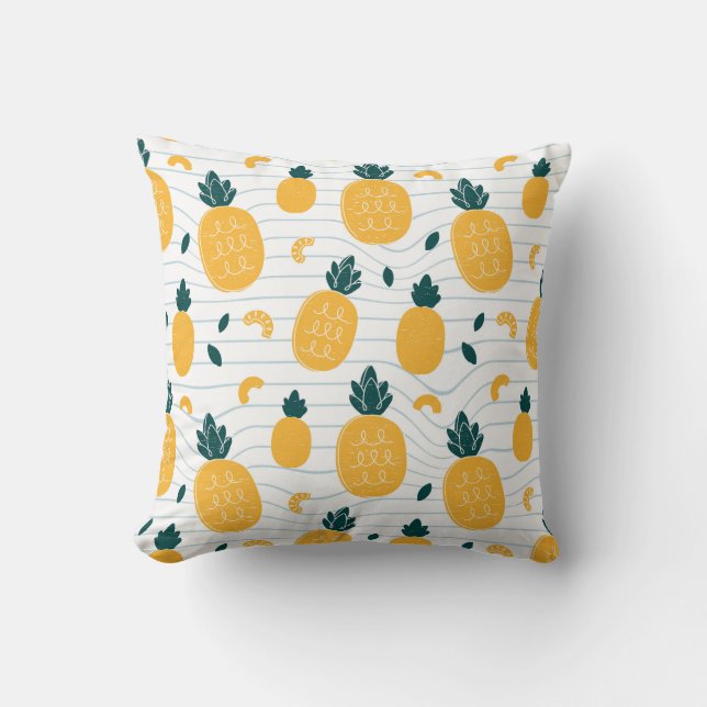 Pineapple Beauty: Hand Drawn Pattern Cushion (Front)