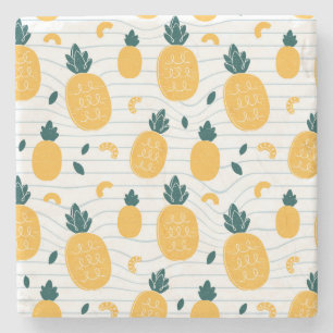 Pineapple Beauty: Hand Drawn Pattern Stone Coaster