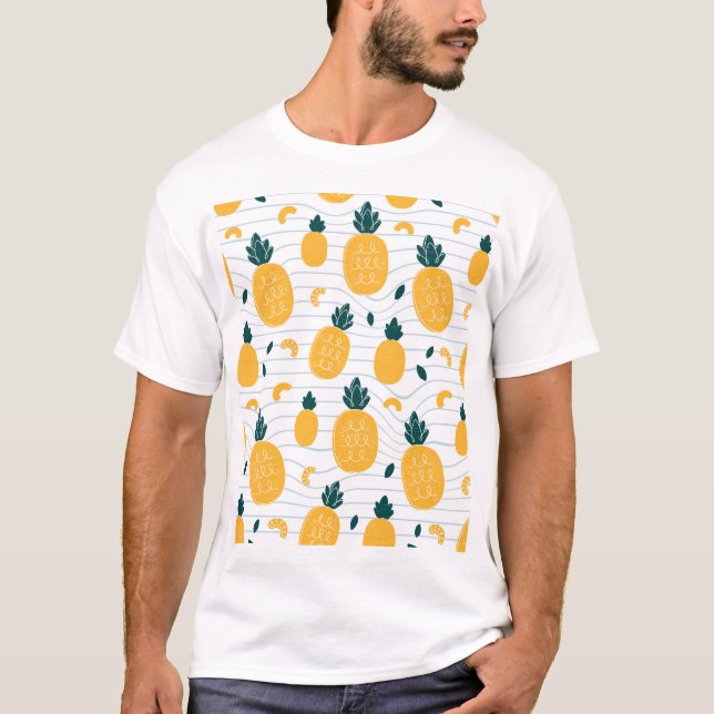 Pineapple Beauty: Hand Drawn Pattern T-Shirt (Front)