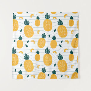 Pineapple Beauty: Hand Drawn Pattern Tapestry