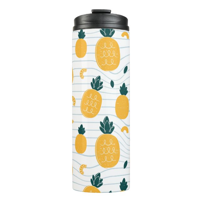 Pineapple Beauty: Hand Drawn Pattern Thermal Tumbler (Front)