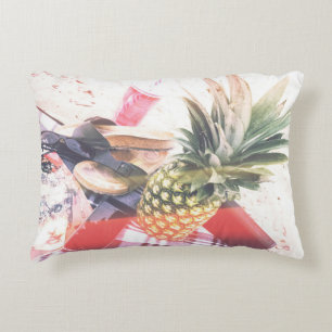 Pineapple beside phone and speaker decorative cushion