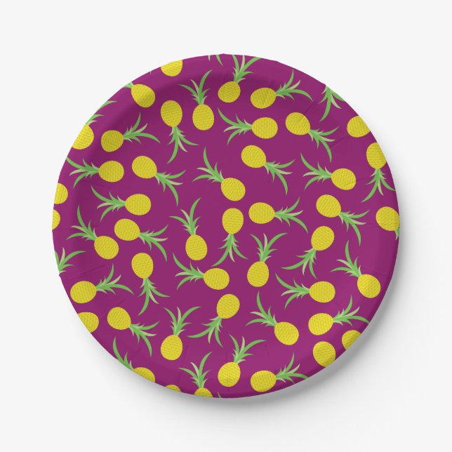Pineapple Birthday Party Paper Plate (Front)