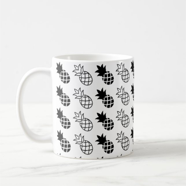 pineapple Black and white design Coffee Mug (Left)