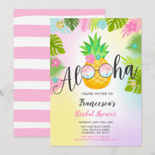 Pineapple Bridal Shower Invitation Hawaiian Bridal