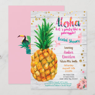 Pineapple bridal shower invitation Summer tropical