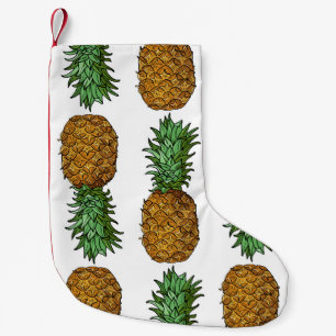 Pineapple Brightness: Summer Tropical Illustration Small Christmas Stocking