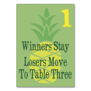 Pineapple Bunco Table Card #1