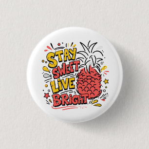 Pineapple Button Pin Cute Tropical Badge