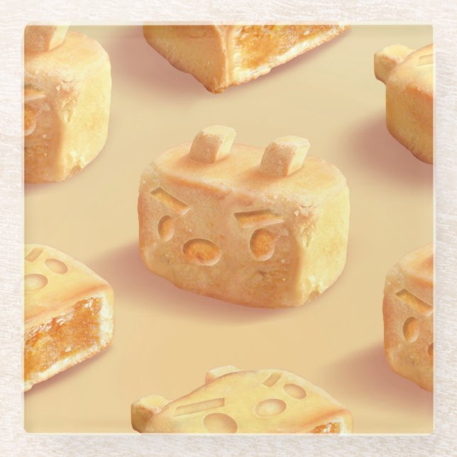 Pineapple Cake Glass Coaster (Front)