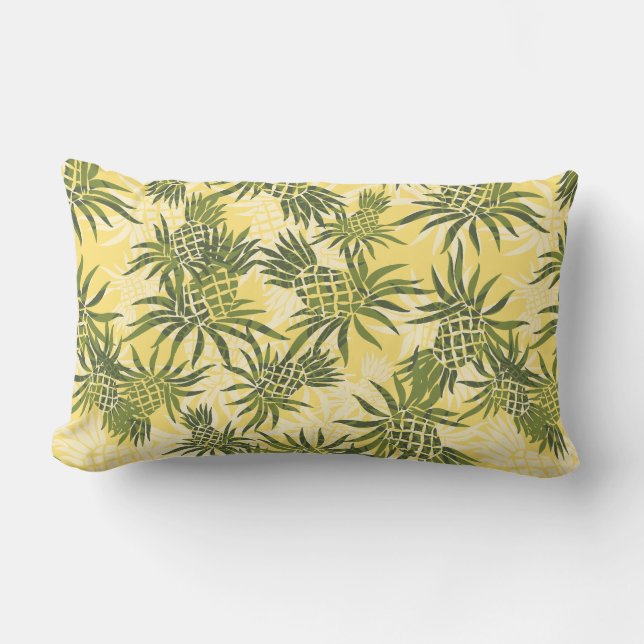 Pineapple Camo Hawaiian Lumbar Pillows (Front)