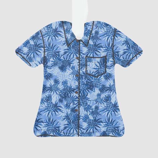 Pineapple Camo Hawaiian Tropical Aloha Shirt Ornament (Front)