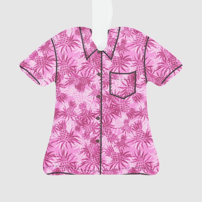 Pineapple Camo Hawaiian Tropical Aloha Shirt Ornament (Front)