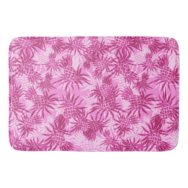 Pineapple Camo Hawaiian Tropical Bath Mat (Front)