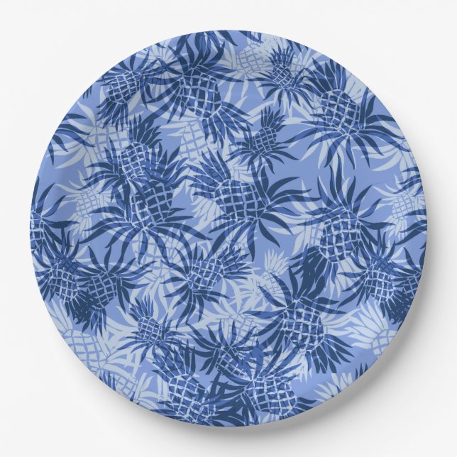 Pineapple Camo Hawaiian Tropical Paper Plate (Front)