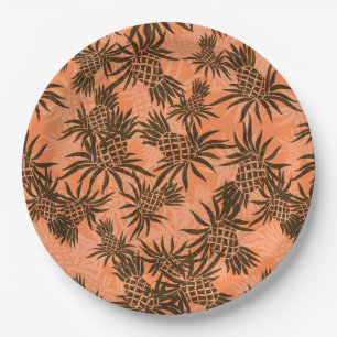Pineapple Camo Hawaiian Tropical Paper Plate