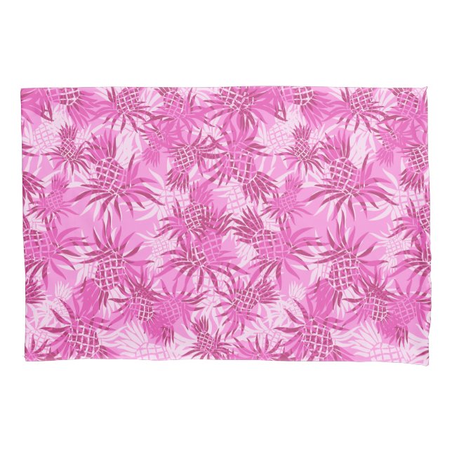 Pineapple Camo Hawaiian Tropical - Pink Pillowcase (Front)