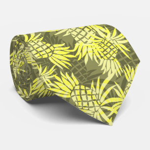 Pineapple Camo Hawaiian Two-sided Printed Tie
