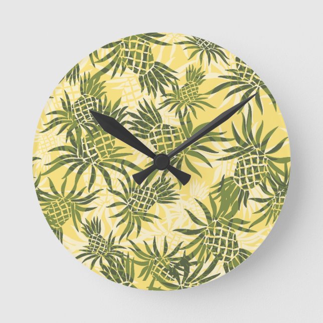 Pineapple Camo Hawaiian Wall Clocks (Front)
