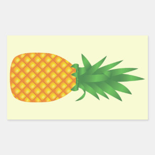 Pineapple Cartoon Illustration Rectangular Sticker