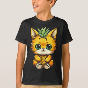 Pineapple Cat Fruit Hello Summer Vacation Cat Love T-Shirt