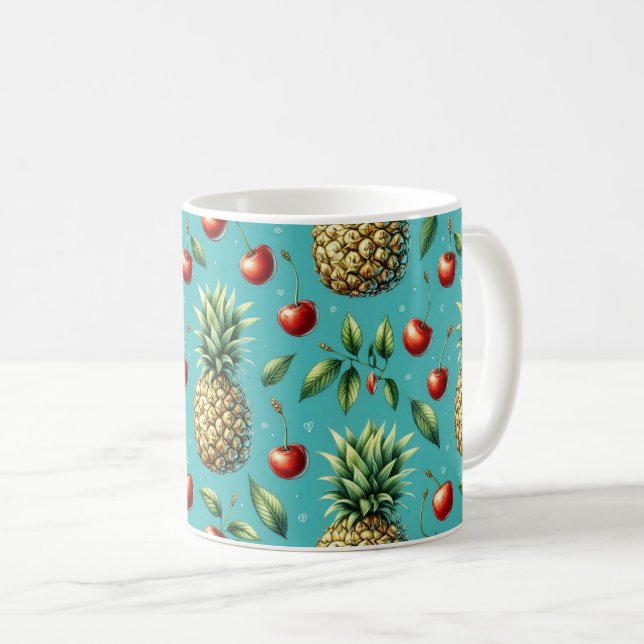 Pineapple Cherry Bliss Coffee Mug (Front Right)