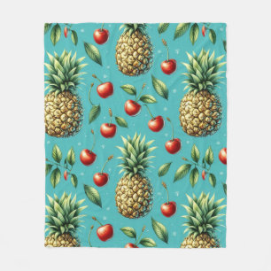 Pineapple Cherry Bliss Fleece Blanket