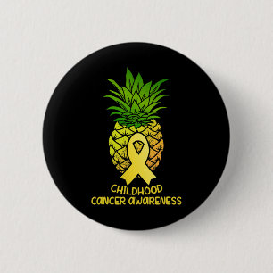 Pineapple Childhood Cancer Awareness Gift 6 Cm Round Badge