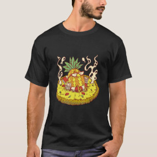 Pineapple chilling on a Pizza Hawaii T-Shirt