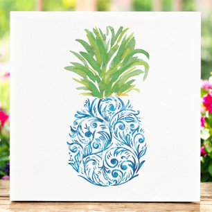 Pineapple Chinoiserie Blue White Preppy Napkin