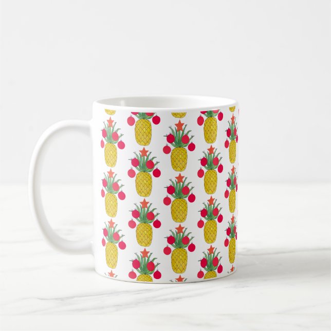 Pineapple Christmas Holiday Coffee Mug (Left)
