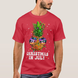 Pineapple Christmas in July Aloha Hawaii Beaches H T-Shirt