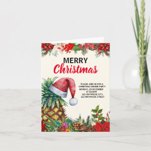 Pineapple Christmas Party ,Tropical Christmas Part Invitation