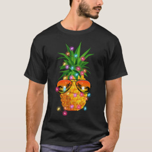 Pineapple Christmas Sunglasses Xmas Lights Mele Ka T-Shirt