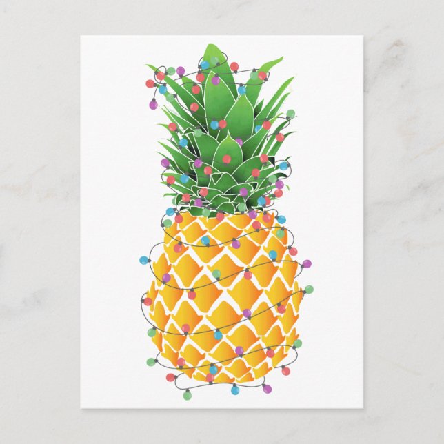 Pineapple Christmas Tree Holiday Postcard (Front)