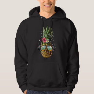Pineapple Christmas Tree Lights Aloha Xmas Gifts S Hoodie