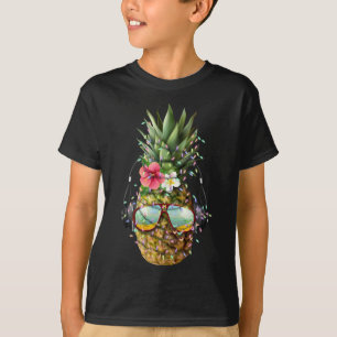 Pineapple Christmas Tree Lights Aloha Xmas Gifts S T-Shirt