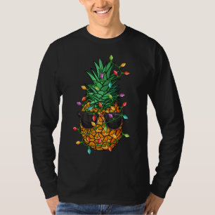 Pineapple Christmas Tree Lights Sunglasses Funny X T-Shirt
