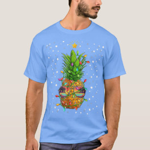 Pineapple Christmas Tree Lights Xmas Boys Men Sung T-Shirt