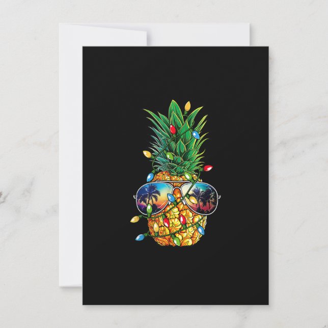 Pineapple Christmas Tree Lights Xmas Men Sunglasse Invitation (Front)