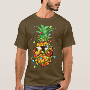 Pineapple Christmas Wear Sunglasses Lights for Men T-Shirt